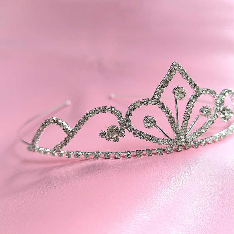 Women Knight Accessories - Corona Nuziale in Strass Color Argento,